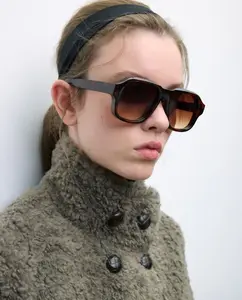 Пальто с длинным ворсом и высоким воротником Tintoretto, зеленый