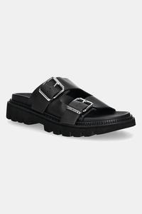 Кожаные шлепанцы Double Strap Sandal Tommy Jeans, черный