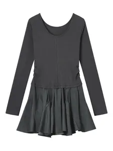 Платье с оборками и длинными рукавами B+Ab, серый