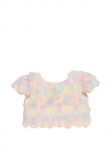 Топ с бантом и цветочным принтом Miss Grant Kids, розовый