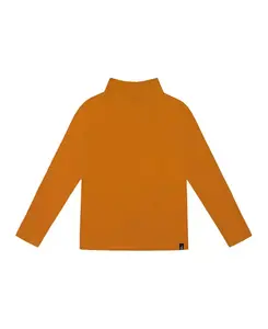 Очень мягкий ребристый топ с воротником-стойкой для девочек - для маленьких детей. Deux Par Deux, желтый