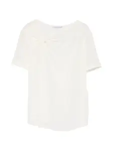 Асимметричный топ с короткими рукавами Patrizia Pepe, белый