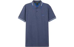 Футболка поло мужская темно-серо-голубая HUGO BOSS