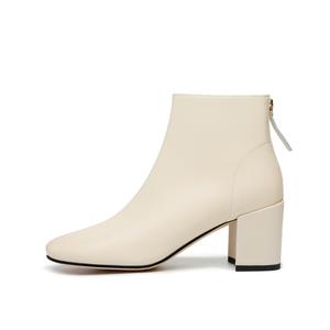 Help Женские ботильоны экрю на каблуке 7 см с меховой подкладкой, цвет Ecru 7CM Fleece-Lined