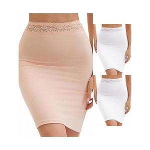 3 пачки антистатических полукомбинаций для женщин с цветочным кружевом на поясе Inspire Chic, White Beige