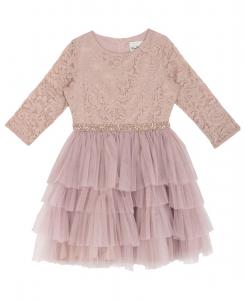 Платье-боди с кружевным лифом и блестками для девочек 7-16 лет Rare Editions, Blush