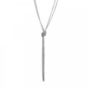 Теннисный лариат Silver Crystal 32 дюйма с узлом Adornia, золотой