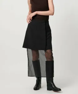 Полупрозрачная юбка из органзы, которую можно стирать, двухсторонняя United Arrows, цвет Black