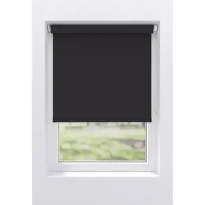 Ролетная штора для моего дома «Mia ECO», затемняющая, антибликовая ширма, с сверлением/без сверления, свободно висящая, изготовлена ​​из переработанных ПЭТ-бутылок, крепление Klemmfix или винтами My Home, цвет schwarz/schwarz + weiß