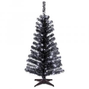 Национальная лесная компания 4 фута. Предварительно освещенная мишура, искусственная рождественская елка, декор для пола National Tree Company, черный