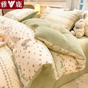 Yalu Пододеяльник 180х220 см из хлопкового вельвета, односторонний, цвет Earl Rabbit