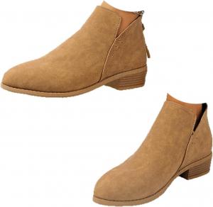 Ботинки для женщин, Ботильоны Женские, Повседневные короткие винтажные плоские туфли с поддержкой для осени и зимы Generic, Khaki-B