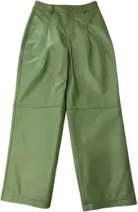 Женские брюки из натуральной кожи с высокой талией