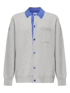 Кардиган с воротником-поло LOEWE, серый