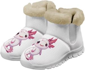 Легкие зимние ботинки Jeiento для женщин с теплой флисовой подкладкой, милые утепленные толстытые ботинки для улицы, Cute Axolotl