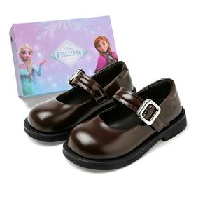 Детские кожаные туфли серии Frozen Series с противоскользящим покрытием, устойчивые к износу и ударам, с низким верхом Disney, бежевый