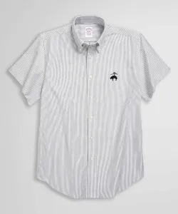 Спортивная футболка с коротким рукавом и большим логотипом GF серии LOGO, традиционный крой Brooks Brothers, цвет White X Black