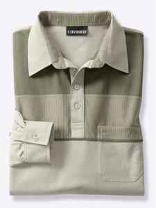 Рубашка-поло с длинными рукавами бежево-оливкового цвета WITT WEIDEN