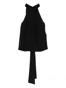 Рифленая блузка с завязкой на шее Tom Ford, черный