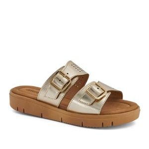 Женские сандалии Comfort Footbed с двумя пряжками в золотом цвете Andrea