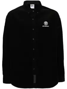Вельветовая рубашка с нашивкой-логотипом AAPE BY *A BATHING APE, черный