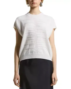 Вязаный свитер из шерсти, шелка и кашемира Peserico, белый