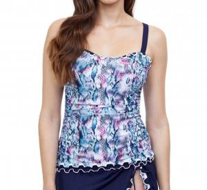 Топ-танкини на косточках с чашечкой D, с мотивом «змеиный шарм» Profile By Gottex, Snake Charm