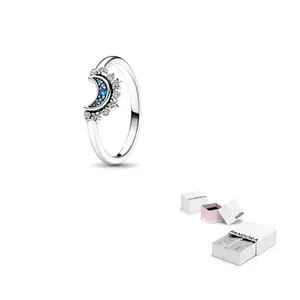Pandora Кольцо из 925 стерлингового серебра для женщин Blue/Silver
