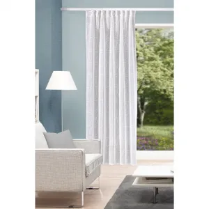 Штора DITOS с мультифункциональной лентой, 1 шт., комбинированный шарф с леновым эффектом, вышитый Home Wohnideen, белый