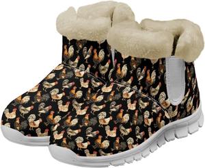 Зимние ботинки Chaqlin Rooster Snow для женщин, укороченные, теплые, с нескользящей подошвой, широкие, с флисовым плюшем, мягкие, легкие, повседневные, на плоской подошве, удобные, для улицы