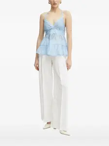 Многоярусный топ с кружевной отделкой Ermanno Scervino, синий