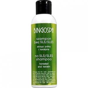 Шампунь без Sls/Sles для чувствительной кожи головы и волос с кератином и хвощом 100мл, Bingospa