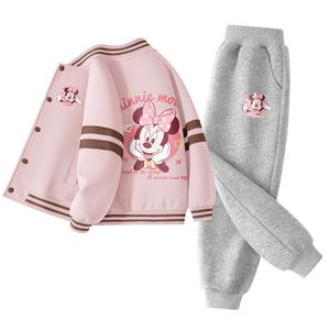 Детская повседневная спортивная одежда Disney, розовый