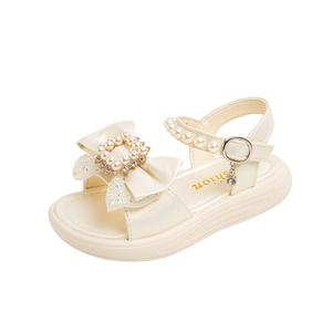 Детские сандалии с низким верхом, нескользящие, износостойкие, дышащие RHOBESAM, экрю