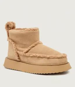 Снежные сапоги из микрошерсти Inuikii, бежевый