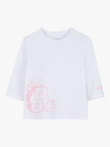 Детская футболка с длинными рукавами из хлопковой смеси HUGO BOSS, White