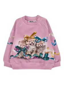 Толстовка с принтом щенков и лентами Molo, розовый