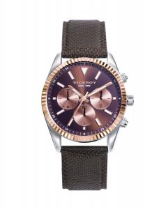 Шикарные мужские часы со стальным корпусом и черным нейлоновым ремешком Viceroy, коричневый