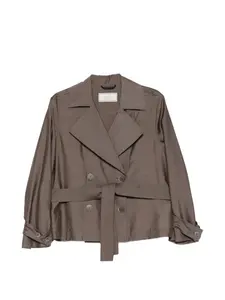 Двубортный пиджак с поясом Peserico, коричневый