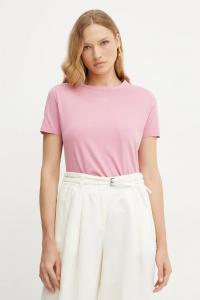 Хлопковая футболка Boss Orange, розовый