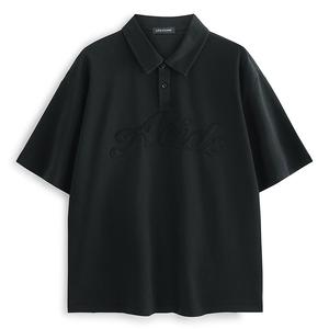 PEACEBIRD MEN Футболка-поло мужская Black 1 Lapel Moderate Straight Fit
