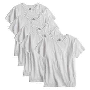Комплект из 5 футболок Hanes Ultimate без бирки для мальчиков 4–20 лет с технологией Cool Comfort, белый
