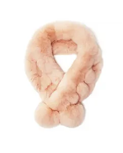 Розовый шарф из волос рекса с помпонами на концах Maximilian, розовый