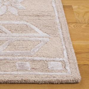 Ковер SAFAVIEH, 183 x 183 см, Soho Collection, Beige/Ivory, геометрический рисунок, идеален для помещений с высокой проходимостью в гостиной, спальне, столовой (SOH659B)