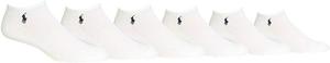 Polo Ralph Lauren мужские спортивные носки с низкой посадкой и ребристой манжетой, набор из 6 пар, размер 10-13, White