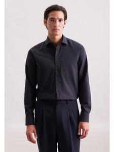 Фланелевая рубашка обычного размера темно-синего цвета Seidensticker