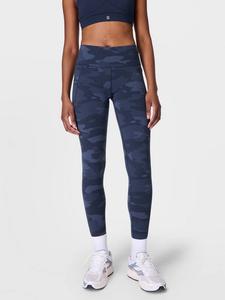 Леггинсы для тренировок power 7/8 Sweaty Betty, цвет Navy Blue Camo Print