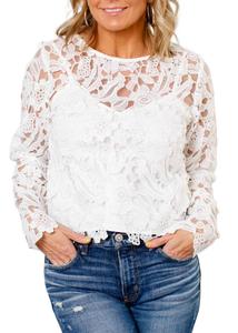Топ Elaine с кружевом в белом цвете LUCY PARIS