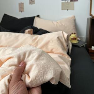 AVIVI Комплект постельного белья, 200x230 см, цвет: коричневый пудровый, черный ланье