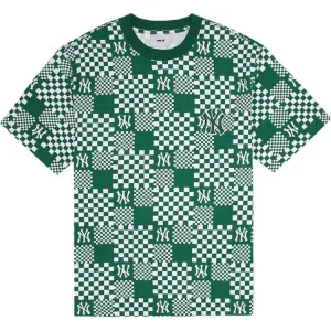 MLB Футболка Unisex Green Crew Neck Moderate в клетку